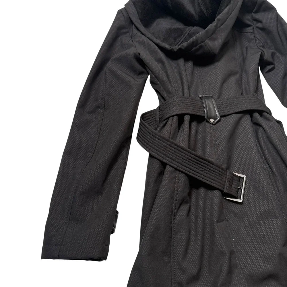 Michael Kors Woman's XS Trench Coat Belted‎ Jacket Removable Hood